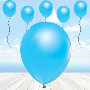 Süsle Bebek ve Parti Metalik Parlak Balon, 10 Adet - Mavi