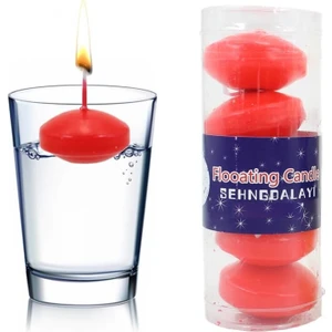 Süsle Bebek ve Parti Suda Yüzen MuM, 5 Adet, KIRMIZI