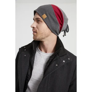 Erkek Genç Yeni Sezon Kırmızı Gri Gri Parçalı Ip Detaylı Şapka Bere -Spor Rahat Pamuklu Termal