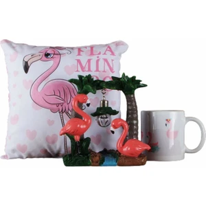 Flamingo Işıklı Biblo Flamingo Puf Yastık Flamingo Kupa Seti