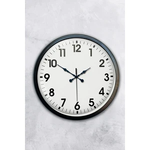 Platin Saat 40 cm Siyah Metal Klasik Duvar Saati