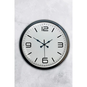 Platin Saat 40 cm Siyah Metal Klasik Duvar Saati