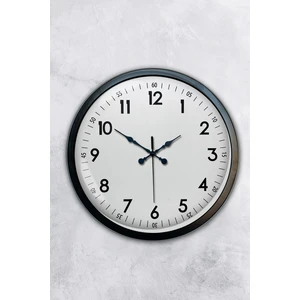Platin Saat 40 cm Siyah Metal Klasik Duvar Saati