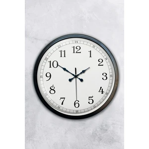 Platin Saat 40 cm Siyah Metal Klasik Duvar Saati