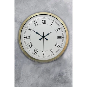 Platin Saat 40 cm Eskitme Metal Retro Duvar Saati