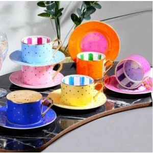 Bone China Puantiyeli  Nescafe Fincan Takımı 200CC  Fnc-12
