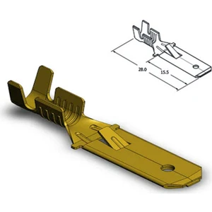 SF1EU1 Izolesiz Uzun Erkek Fiş Terminal Soket Kablo Ucu (10 Adet)