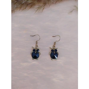 Hd Marketim  Swarovski Siyah Taşlı  Renkli Işıltılı Baykuş  Küpe