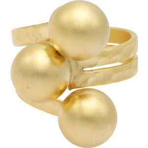 Kadın Altın Renk Kaplama Ayarlanabilir Üç Top Yüzük