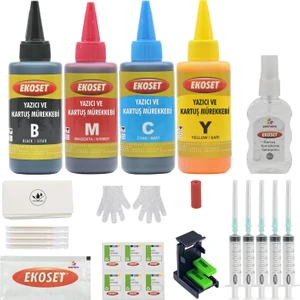 hp 301 1050 1050A uyumlu Kartuş Dolum Seti 4X100ml