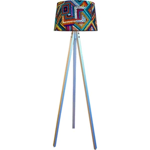 Masif 3 Ayaklı Lambader Tripod Sarmal Desen Beyaz Ayak