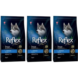 Reflex Plus Orta Büyük Irk Somonlu Yetişkin Köpek Maması 3 kg 3'lü Set