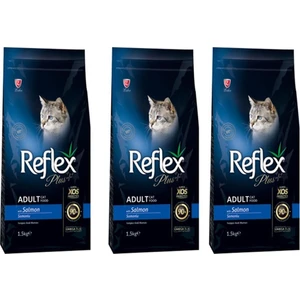 Plus Somon Balıklı Yetişkin Kedi Maması 1,5 kg 3'lü Set