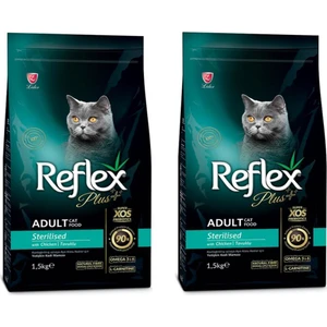 Plus Tavuklu Sterilised Yetişkin Kedi Maması 1,5 kg 2'li Set