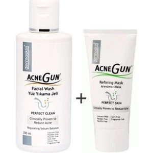 Dermoskın Acnegun Maske 30 ml + Yüz Yıkama Jeli 200 ml - Lokel Bakım Seti