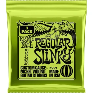 Ernie Ball 3221 Regular Slinky Nickel Wound Electric Guitar Strings Elektro Gitar Teli 010 (3 Set)
