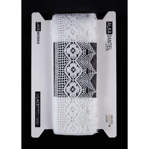 Alka Dantel 1421 Merserize Beyaz Kopanaki  10 mt