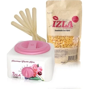 Izla Sir Ağda Makinesi + Boncuk Ağda 250 gr + Spatula 5 Adet - 3'lü Ağda Set