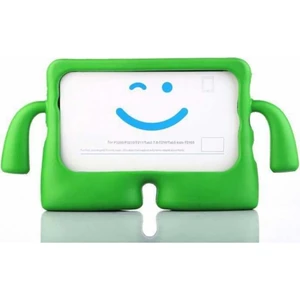 Case World Samsung Tab A7 T500 Renkli Tutacaklı Stantlı Silikon Çocuk Tablet Kılıfı Yeşil