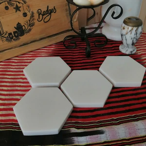 Doğal Mermer 4'lü Altıgen Bardak Altlığı