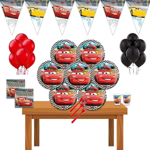 Şimşek Mcqueen Cars Arabalar 8 Kişilik Doğum Günü Parti Malzemeleri Süsleri Seti