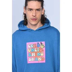 Ecko Unltd Henley Mavi Erkek Kapüşonlu Hoodie