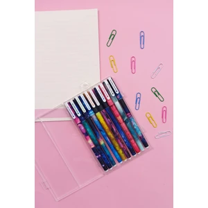 Galaxy Tasarımlı Eğlenceli Renkli Jel Kalem Seti 10'lu