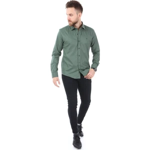 Ymz Moda Düz Yaka Slimfit Gömlek - Haki