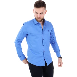Ymz Moda Düz Yaka Slimfit Gömlek - Koyu Mavi