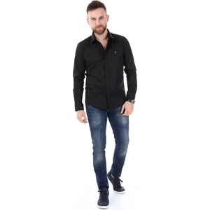Ymz Moda Düz Yaka Slimfit Gömlek - Siyah