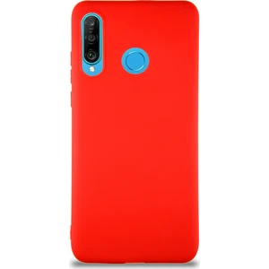 Case World Huawei P30 Lite Kılıf Soft Premier Renkli Silikon Kapak - Kırmızı