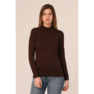 Disentis Modest Yarım Balıkçı Uzun Kollu Viskon Kahverengi Body