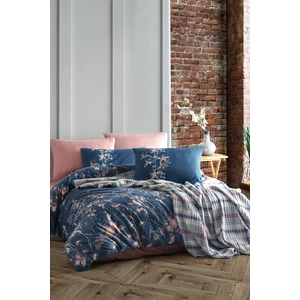 İyi Geceler İstanbul Wilbourn Indigo Çift Kişilik Battaniyeli Nevresim Takımı