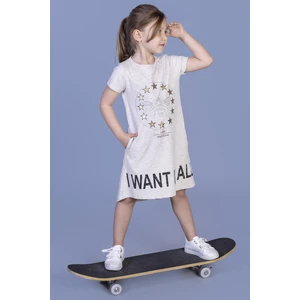 Kız Çocuk  I Want It All Baskılı Elbise