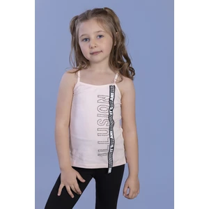 Kız Çocuk Baskılı Şerit Aksesuarlı Atlet