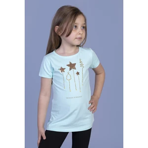 Kız Çocuk Yıldız Nakışlı T-Shirt