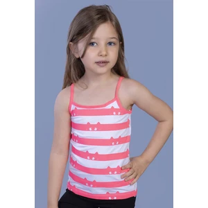 Kız Çocuk Kedi Baskılı Atlet Beyaz 1 Yaş K-209