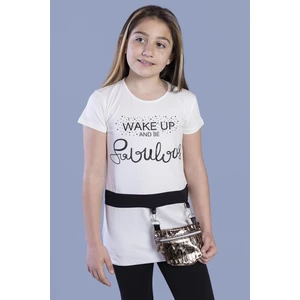 Kız Çocuk T-Shirt Önü Çantalı