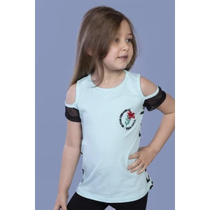 Kız Çocuk Göğsü Nakışlı T-shirt