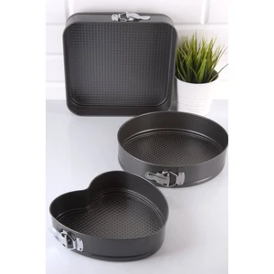 3 Parça Metal Kelepçeli Kek Kalıbı Seti