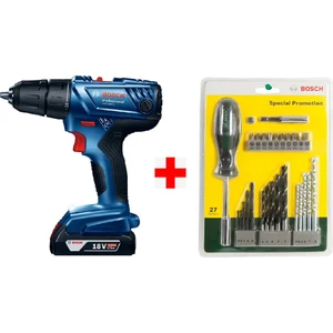 BOSCH GSR 180-Li Akülü Vidalama Şarjlı Matkap + 27 Parça Tornavida Matkap Ucu Ve Vidalama Ucu Seti