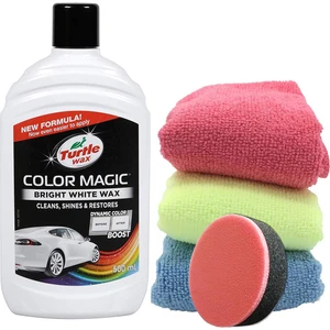 Turtle Wax Renkli Cila Beyaz 500 ml + 3 Adet Mikrofiber Bez + Cila Süngeri