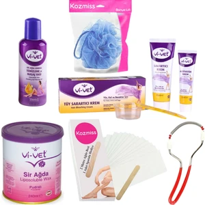 Vivet 240 ml Pudralı Konserve Ağda Seti 6 Parça Tüy Sarartıcı Kre mli