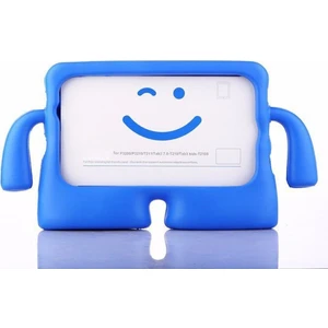 Kzy Samsung Tab A 8.0 T290 Renkli Tutacaklı Stantlı Silikon Çocuk Tablet Kılıfı - Mavi