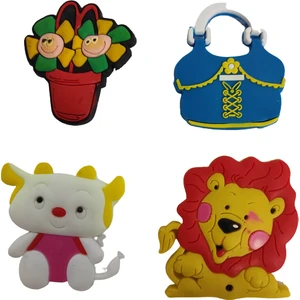 Morza Home 4'lü Sevimli Figürler Buzdolabı Magneti 4 Adet 1 Pakette 6 cm