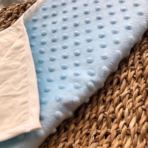 Nohut Polar - Pazen Mavi Minky Biyeli Battaniye 90X90 cm