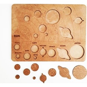 Emay Center Boya Setli, 3D Ahşap Boyama Maketi Gezegenler Etkinlik Oyunu