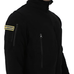 Asker Marketi Çok Cepli Siyah Tactical Polar - Taktik Askeri Outdoor Polar