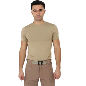 Asker Marketi Bej Kısa Kol Microfiber T-Shirt - Slim Fit Outdoor Tişört