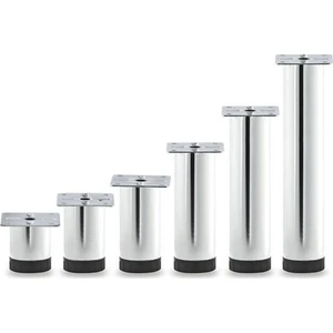 Ayarlanabilir Pingolu Krom Mobilya Dolap Ayağı Metal 4'lü 10 cm